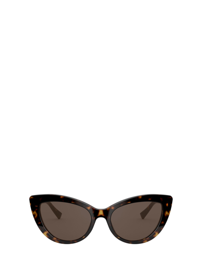 Shop Versace Ve4388 Havana Sunglasses