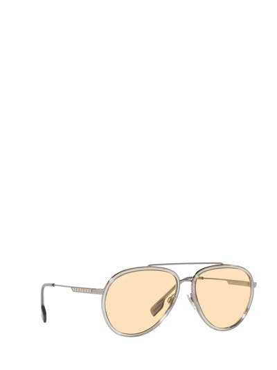 Shop Burberry Eyewear Be3125 Gunmetal Sunglasses