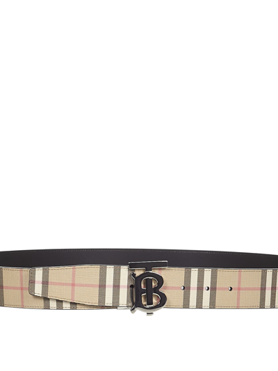 Burberry Monogram Hand-Painted Vintage Check E-Canvas Leather Belt