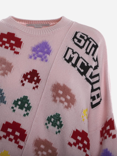 Shop Stella Mccartney Gamer Sweater In Wool Blend In Pink