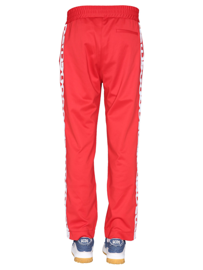 Shop Gcds Jogging Pants With Chain Print In Rosso