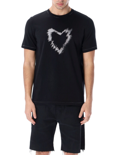 Shop Saint Laurent Heart T-shirt In Black