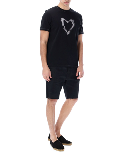 Shop Saint Laurent Heart T-shirt In Black