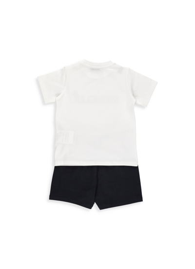 Shop Moncler Loged Tow Pieces Set In White