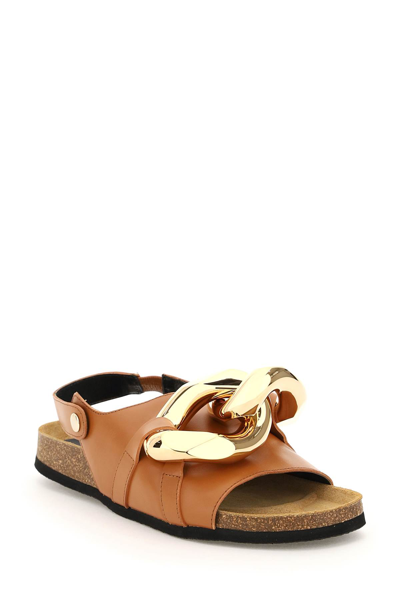 JW ANDERSON LEATHER CHAIN SANDALS 