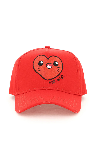 Shop Dsquared2 Heart Me Baseball Cap In Red (red)