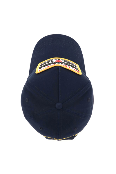 Shop Dsquared2 Baseball Hat With Logo Patch In Navy (blue)