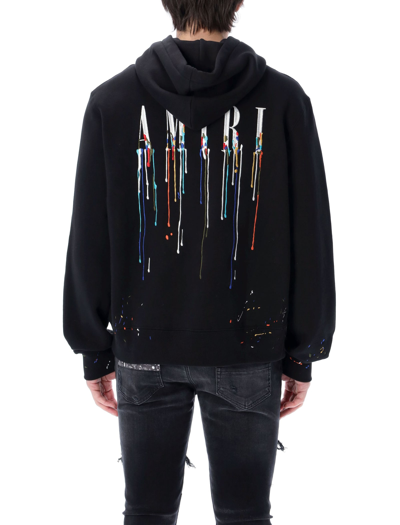 Shop Amiri Paint Drip Core Logo Hoodie In Black