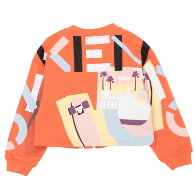 Shop Kenzo Sweatshirt With Print In Orange