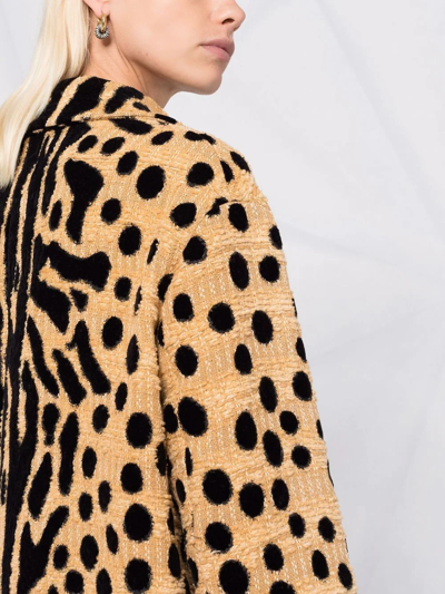 Shop Dsquared2 Tweed Leopard-pattern Coat In Nude