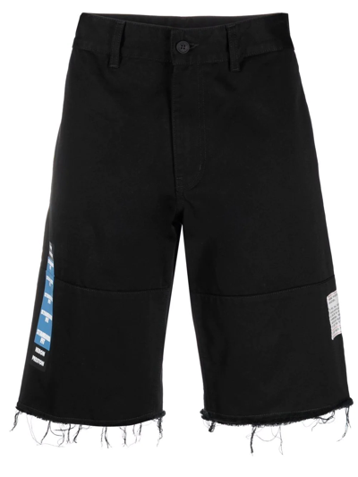 Shop Heron Preston Raw Hem Denim Shorts In Schwarz