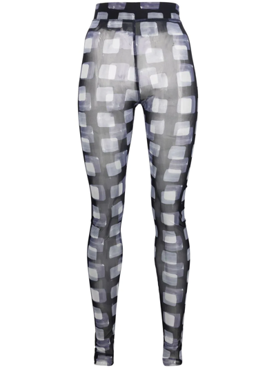 Shop Henrik Vibskov Cube Printed Mesh Leggings In Schwarz