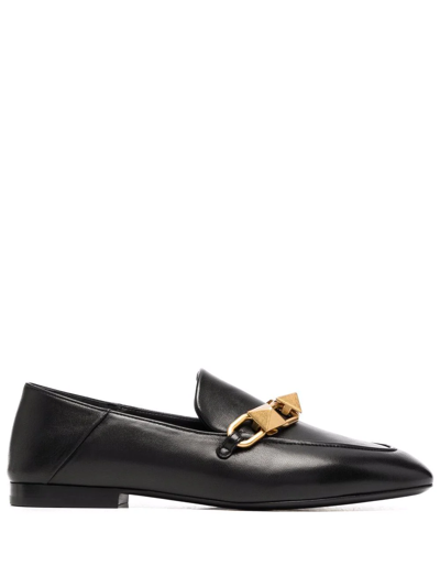 Shop Valentino Roman Stud Leather Loafers In Schwarz