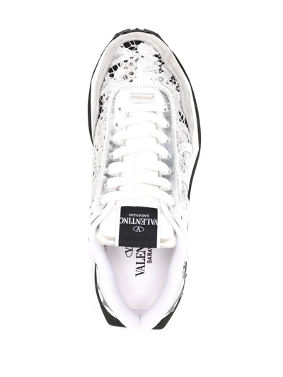 Shop Valentino Panelled Chunky Sneakers In Grau