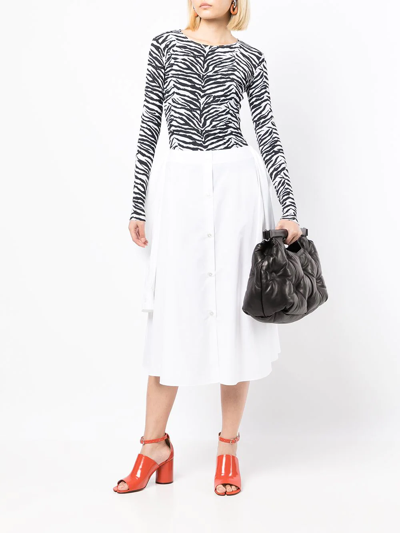 Mm6 Maison Margiela Button-up Sleeve-tie Skirt In Weiss