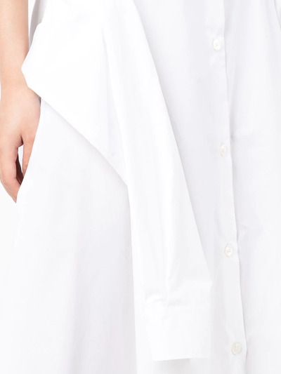 Mm6 Maison Margiela Button-up Sleeve-tie Skirt In Weiss