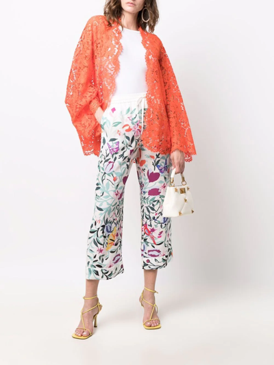 Valentino Corded-lace Jacket In Orange