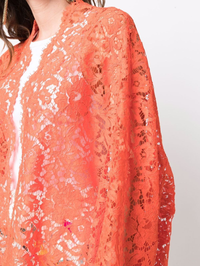 Valentino Corded-lace Jacket In Orange