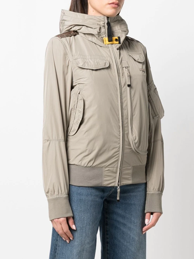 Parajumpers Gobi Base Waterproof Down Recycled Nylon Bomber Jacket In Nude
