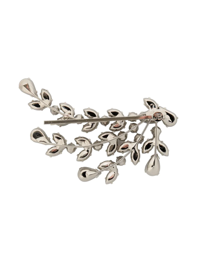 Shop Jennifer Behr Roselyn Crystal-branch Bobby Pin In Silber