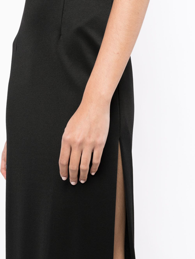 Galvan Slit-detail Sleeveless Midi Dress In Black