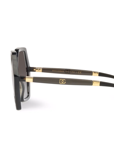 Dolce & Gabbana Hexagon Acetate Sunglasses In Schwarz