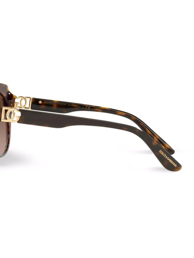 Shop Dolce & Gabbana Tortoise Round-frame Sunglasses In Braun
