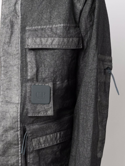 Shop C.p. Company Multi-pocket Hooded Jacket In Grau