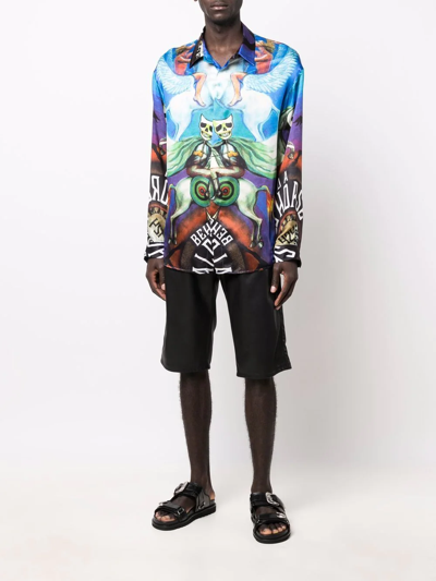 Shop 424 Graphic Print Shirt In Blau