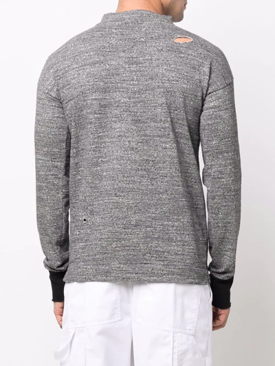 Maison Margiela Distressed High-neck Jumper In Grau