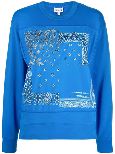 Shop Kenzo Bandana Print Sweatshirt In Blau