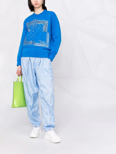 Shop Kenzo Bandana Print Sweatshirt In Blau