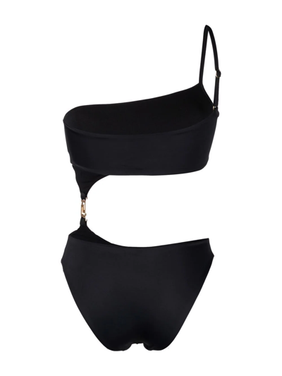 Versace Greca Cut-out Swimsuit In Schwarz