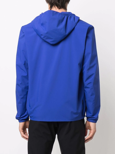 Shop Woolrich Sleeve-logo Hooded Jacket In Blau