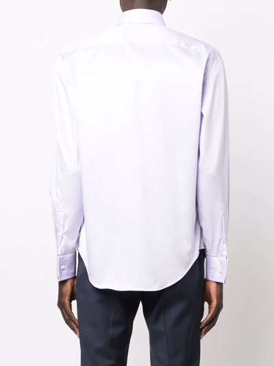 Shop Emporio Armani Button-down Fitted Shirt In Rosa