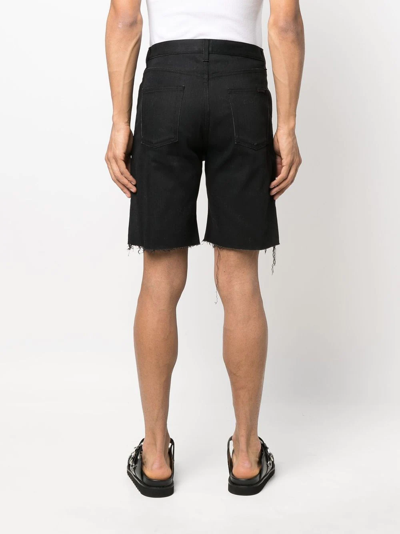 Shop Saint Laurent Raw-cut Hem Shorts In Schwarz