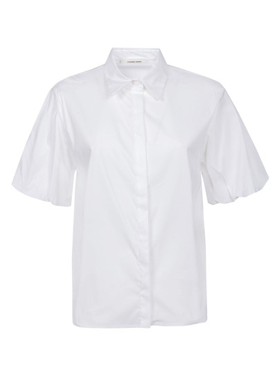 Shop Liviana Conti Short Puff Sleeve Shirt In White