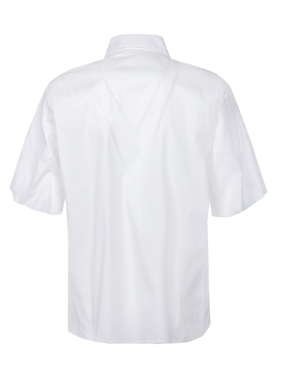 Shop Liviana Conti Short Puff Sleeve Shirt In White