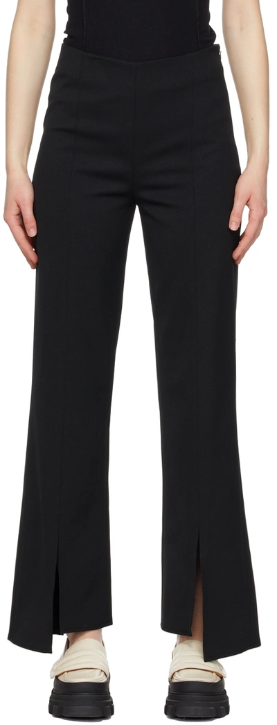 Shop Ganni Black Twill Suit Trousers In 099 Black