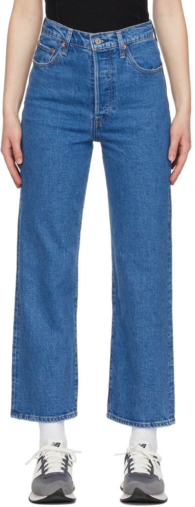 LEVI'S BLUE RIBCAGE STRAIGHT ANKLE JEANS 