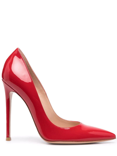 Shop Gianvito Rossi Red Pointed Toe Pumps