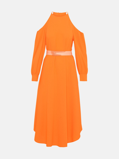 Shop Stella Mccartney Orange Viscose Belted Dress