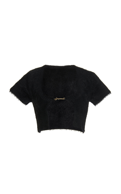 Shop Jacquemus Women's La Neve Knit Crop Top In Pink,black