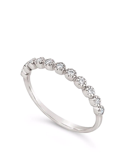 Shop Dinny Hall 14kt White Gold Forget Me Not Diamond Ring In Silver