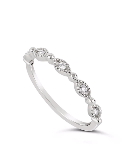 Shop Dinny Hall 14kt White Gold Jasmine Diamond Eternity Ring In Silver