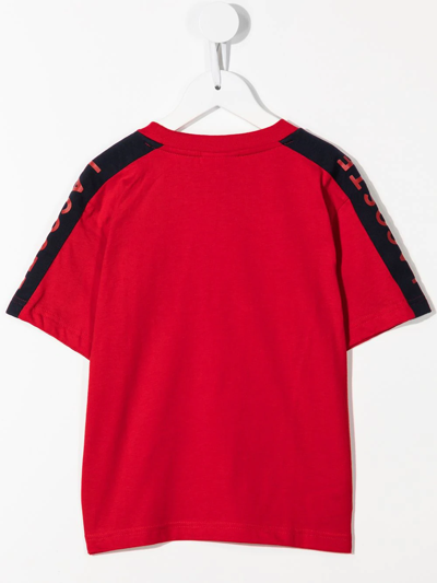 Shop Lacoste Logo-tape Detail T-shirt In Red