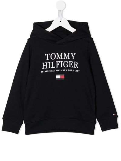 Trampe Møntvask Utilfreds Tommy Hilfiger Junior Kids' Logo-print Cotton Hoodie In Blue | ModeSens