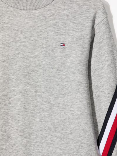 Tommy Hilfiger Junior Striped-trim Sweatshirt Dress In Grey