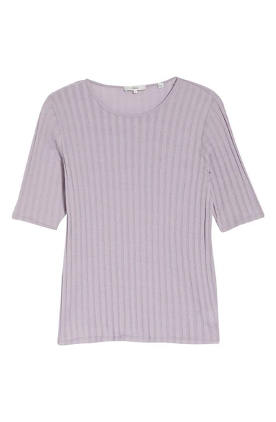 Shop Vince Rib Knit Cotton Top In Violetta