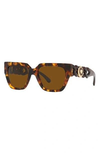 Shop Versace 53mm Square Sunglasses In Havana/ Dark Bronze